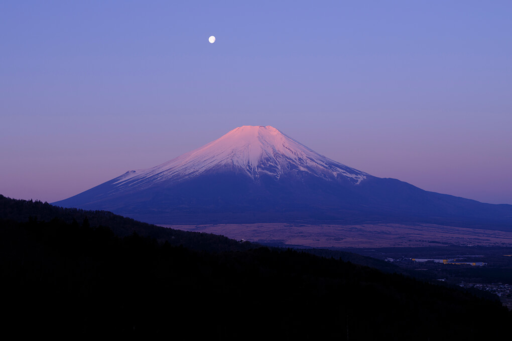 月と紅富士